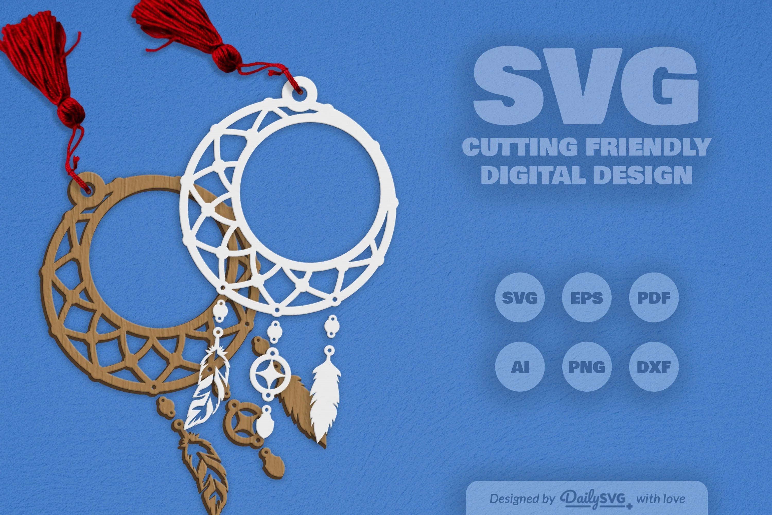Dream Catcher Laser Cut Set Clipart SVG Bundle - CraftNest - Digital Crafting and Art
