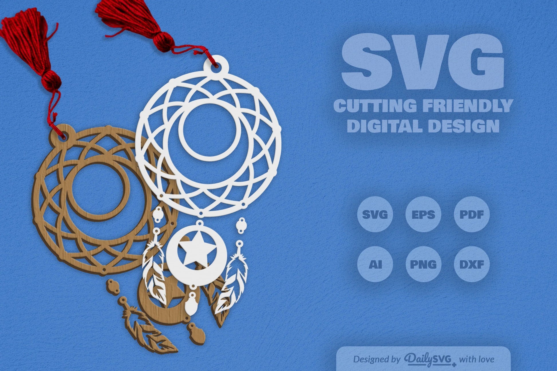 Dream Catcher Laser Cut Set Clipart SVG Bundle - CraftNest - Digital Crafting and Art