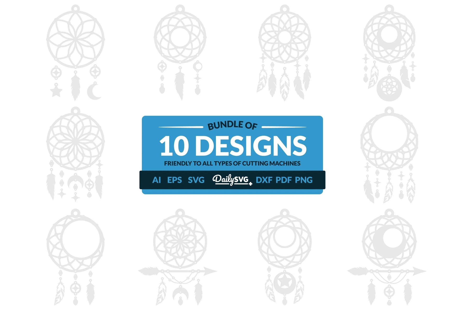 Dream Catcher Laser Cut Set Clipart SVG Bundle - CraftNest - Digital Crafting and Art