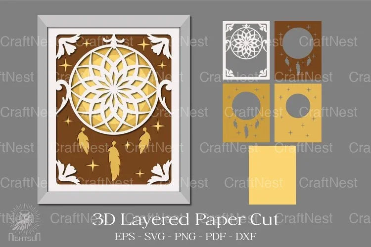 Dreamcatcher 3D Layered Papercut Clipart Bundle - CraftNest - Digital Crafting and Art