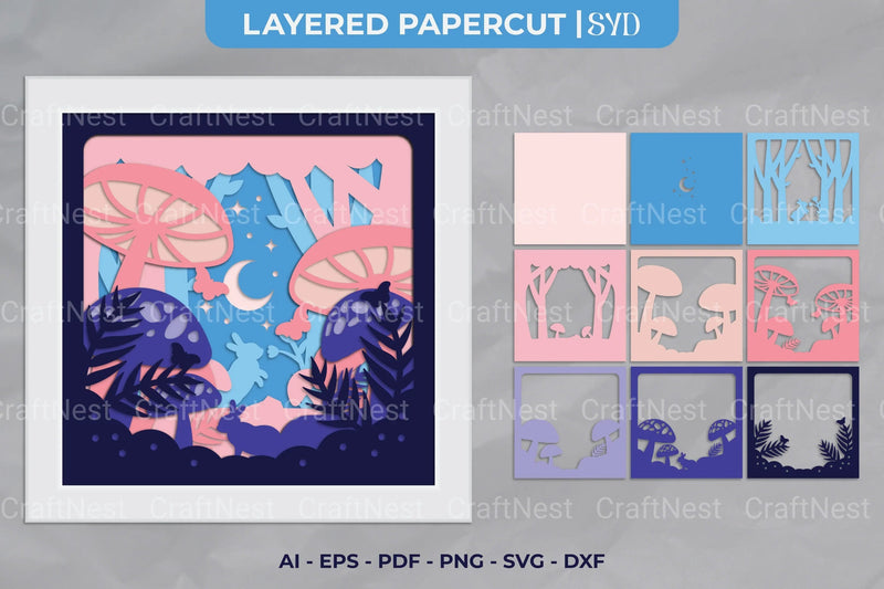Dreamy Wonderland 3D Layered Papercut Clipart Bundle - CraftNest - Digital Crafting and Art