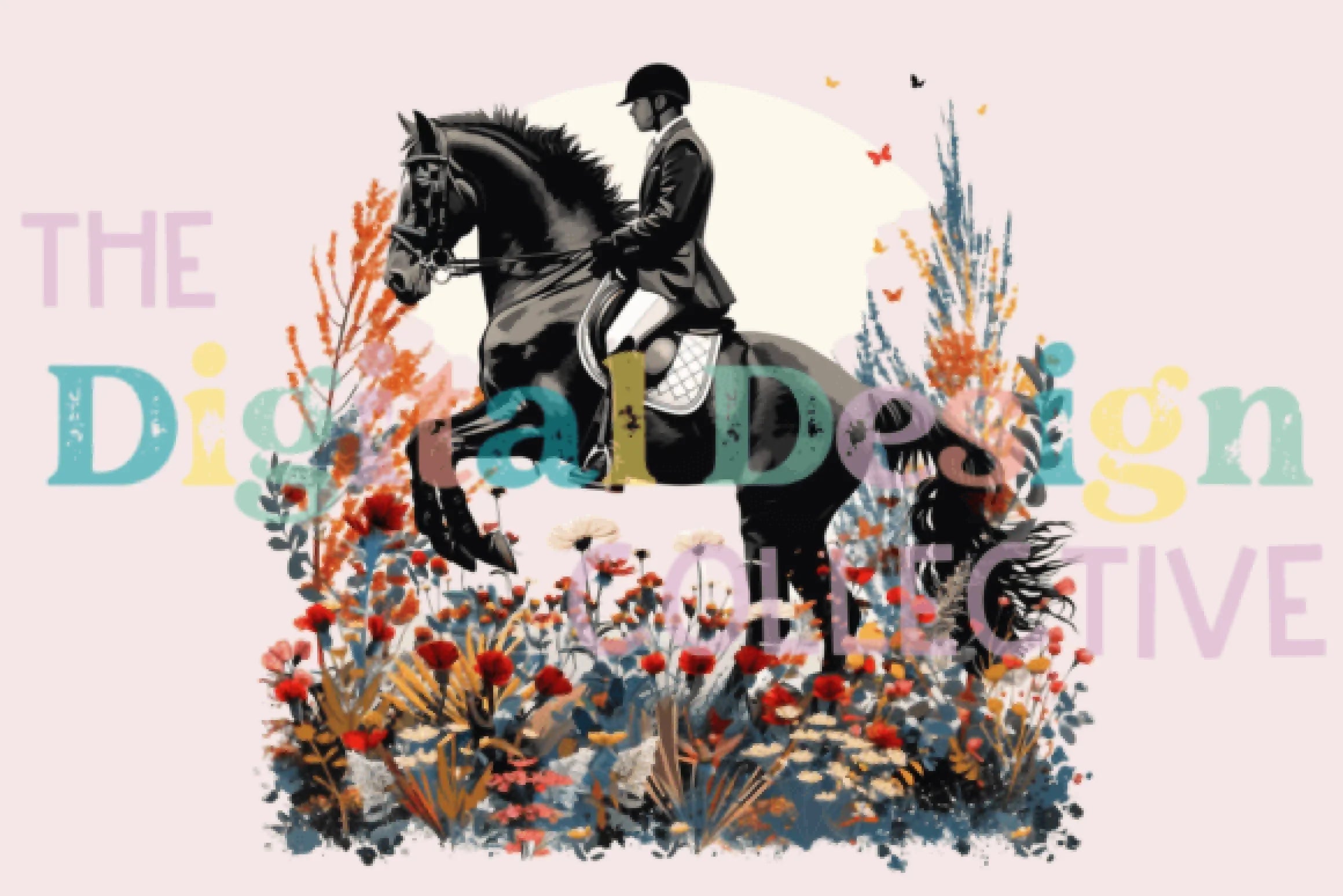 Cottagecore Floral Dressage Horse Clipart Bundle - CraftNest - Digital Crafting and Art