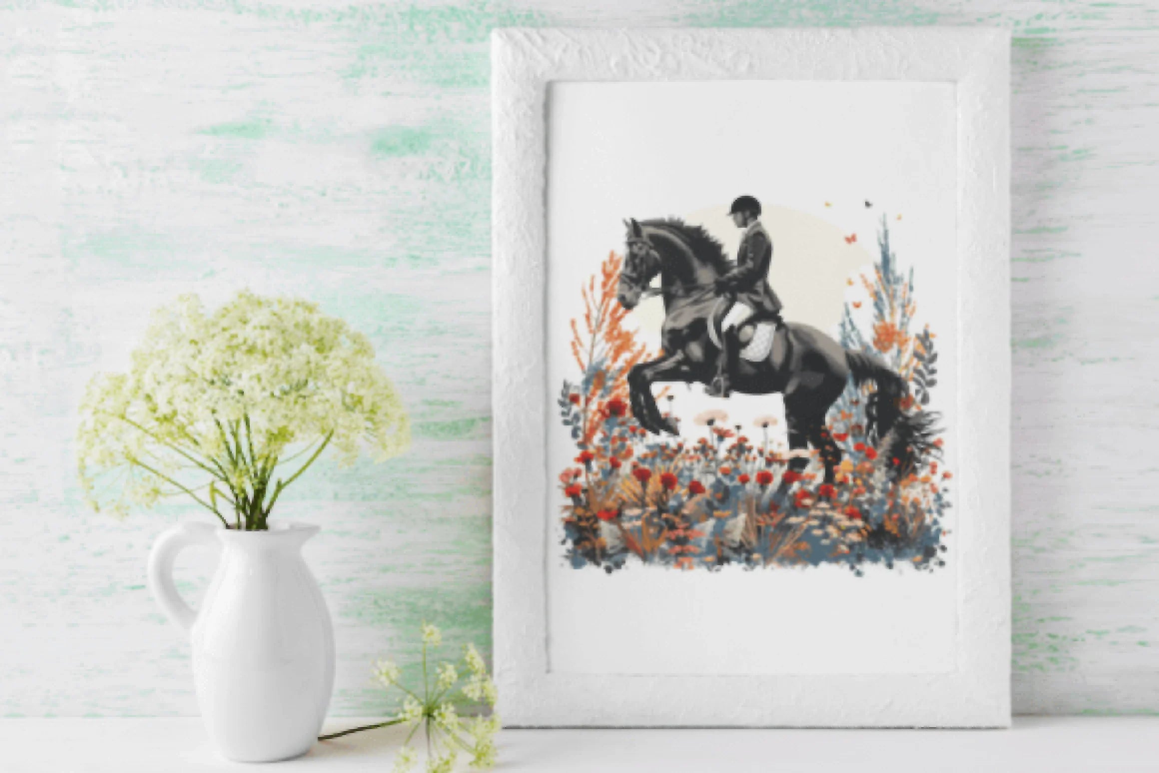 Cottagecore Floral Dressage Horse Clipart Bundle - CraftNest - Digital Crafting and Art