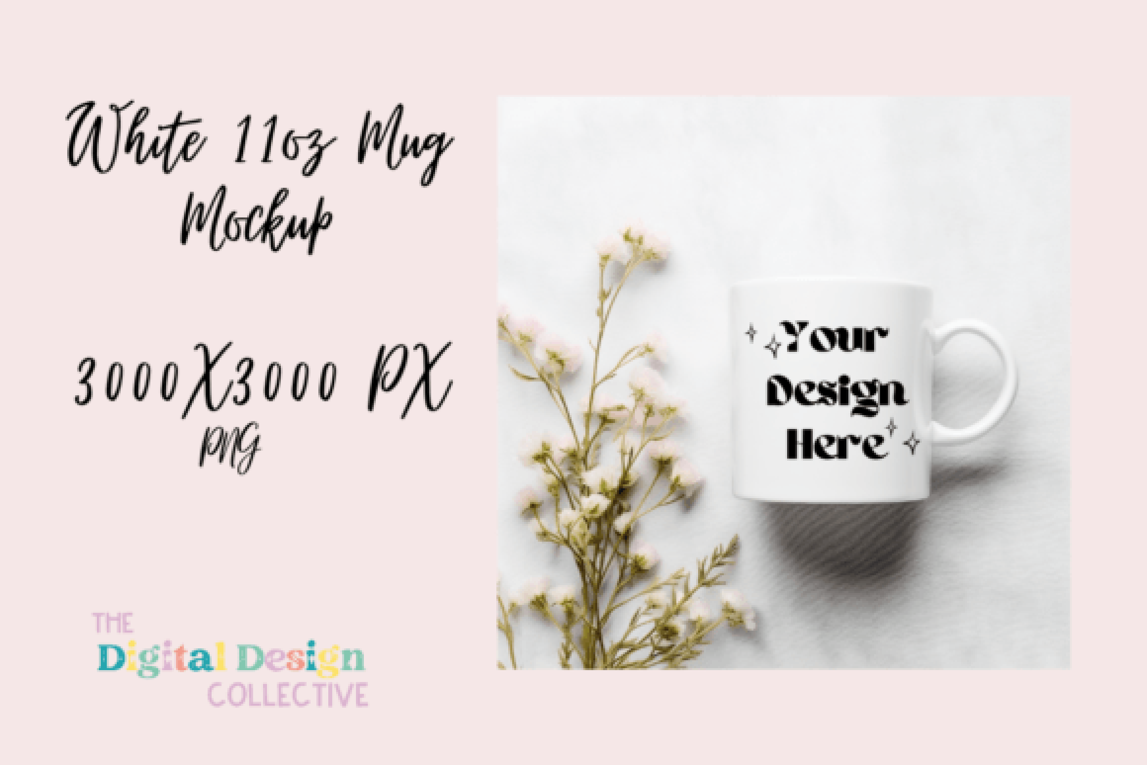 Floral Coffee Mug Mockup Design