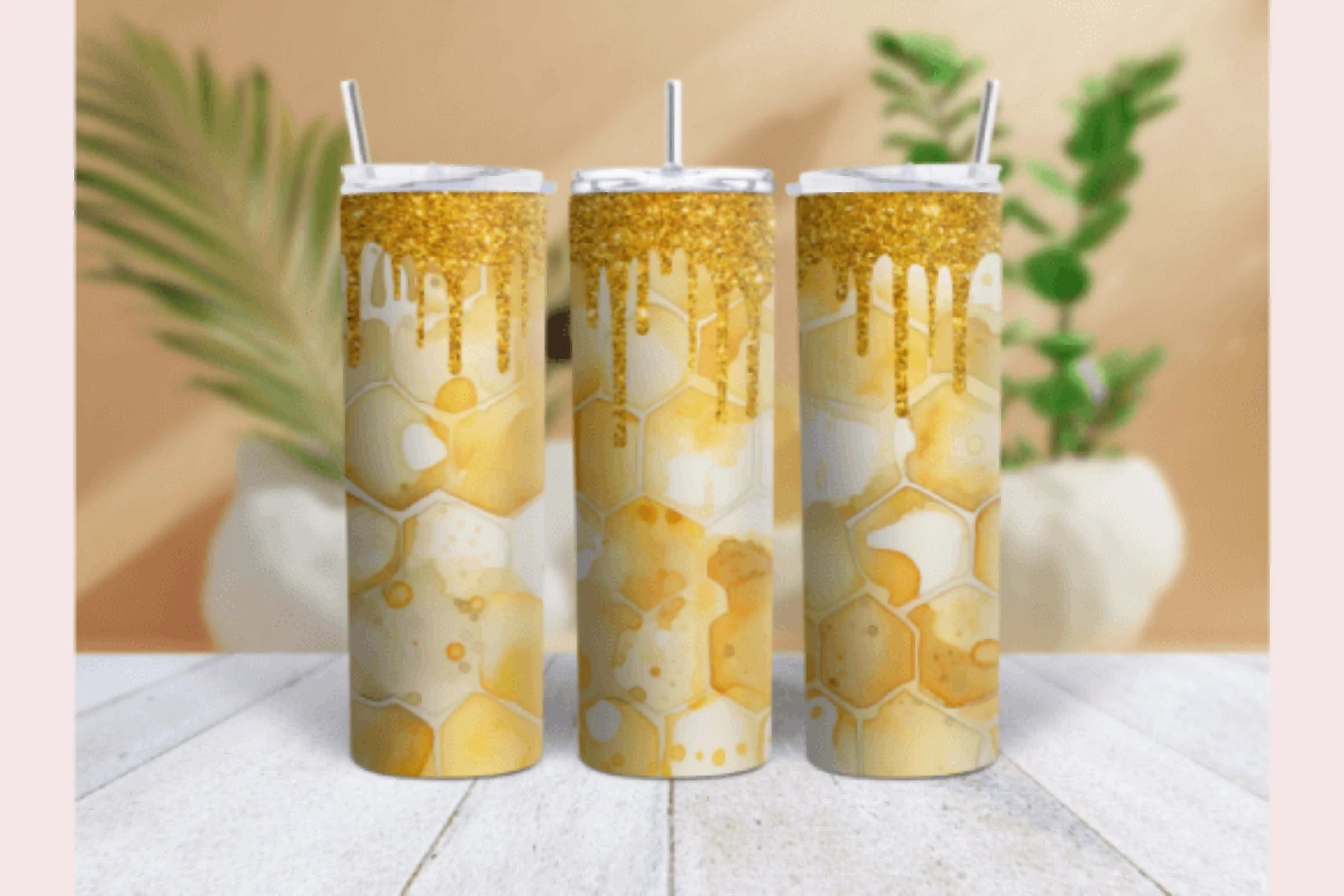 Orange Glitter Honey Bee Tumbler Wrap Bundle - CraftNest - Digital Crafting and Art