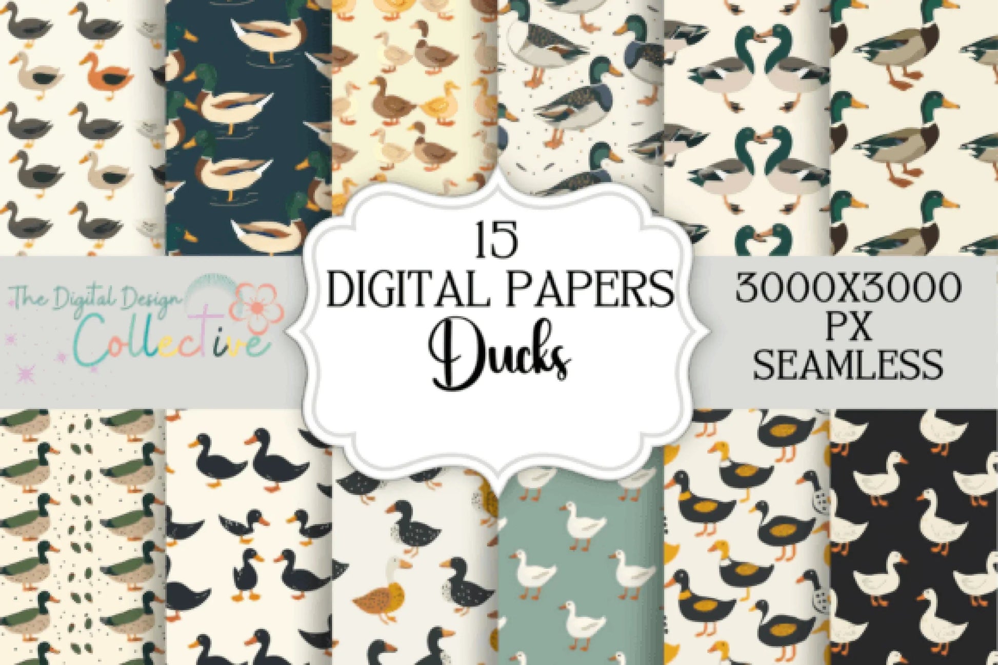Ducks Seamless Digital Paper - CraftNest - Digital Crafting and Art