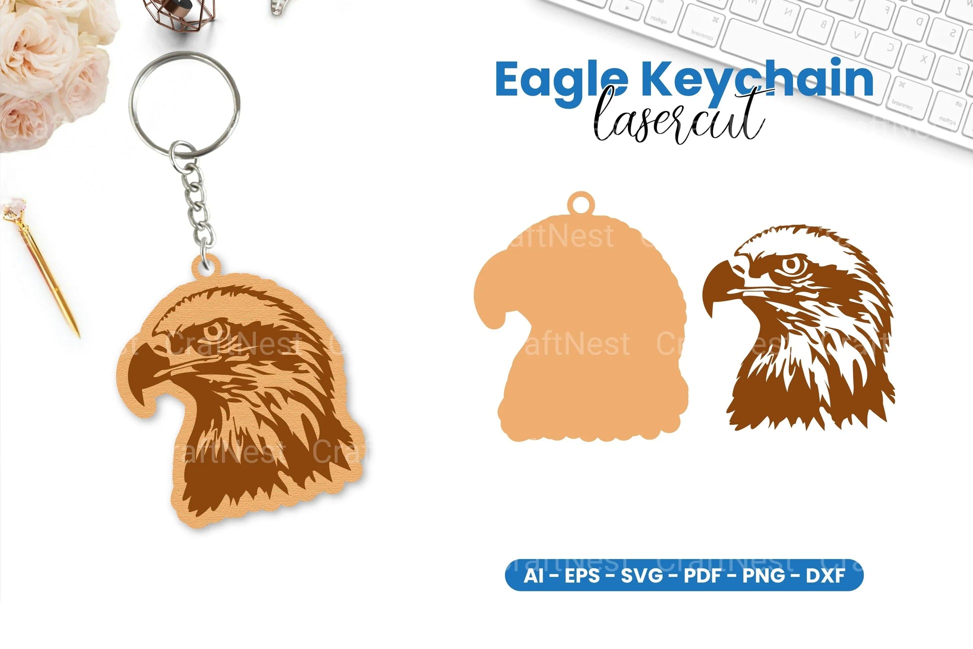 Eagle Keychain Lasercut SVG Bundle - CraftNest - Digital Crafting and Art