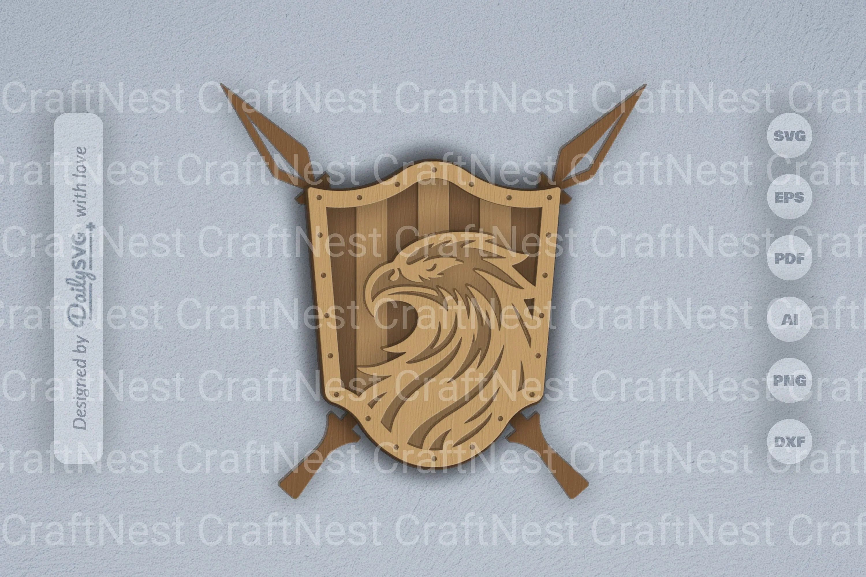 Eagle Shield Laser Cut SVG Bundle