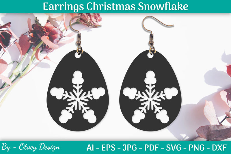 Earring Christmas Snowflake SVG Bundle 9 - CraftNest - Digital Crafting and Art