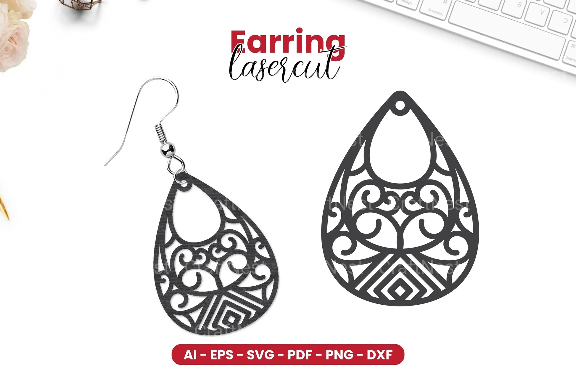 Earring Lasercut SVG Bundle - 42 Designs - CraftNest - Digital Crafting and Art