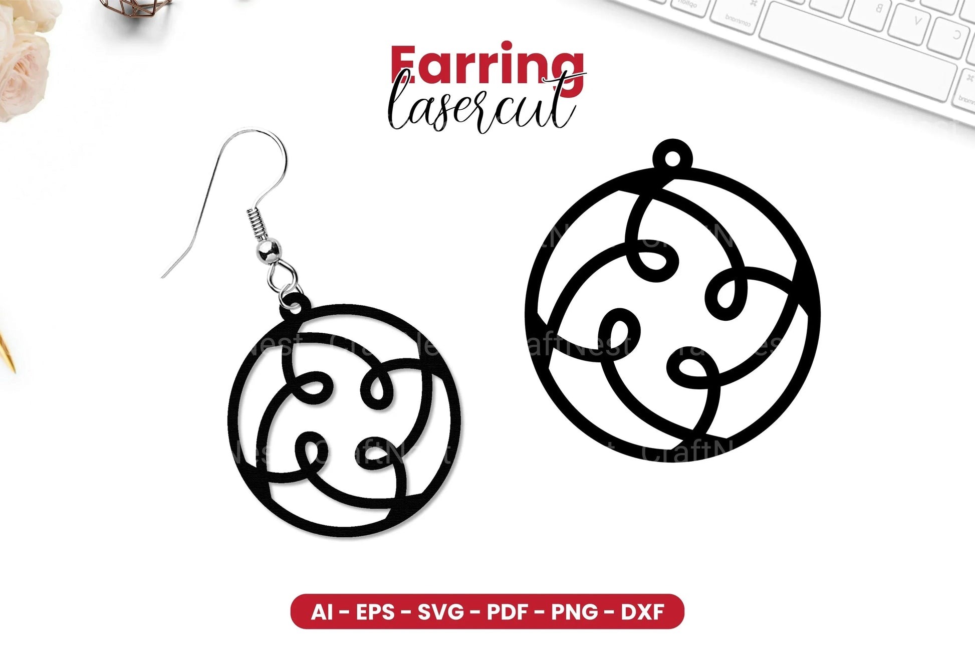 Earring Lasercut SVG Bundle - 5 Designs - CraftNest - Digital Crafting and Art
