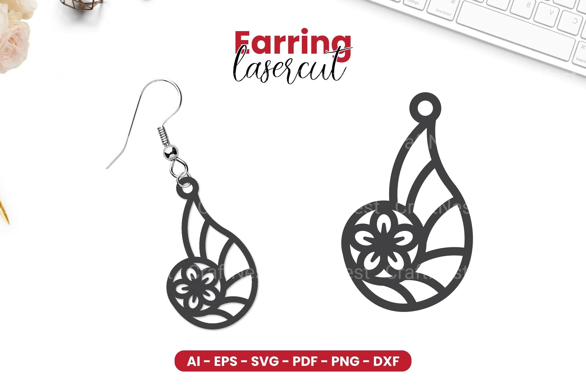Earring Lasercut SVG Bundle - 63 Designs Clipart Bundle - CraftNest - Digital Crafting and Art