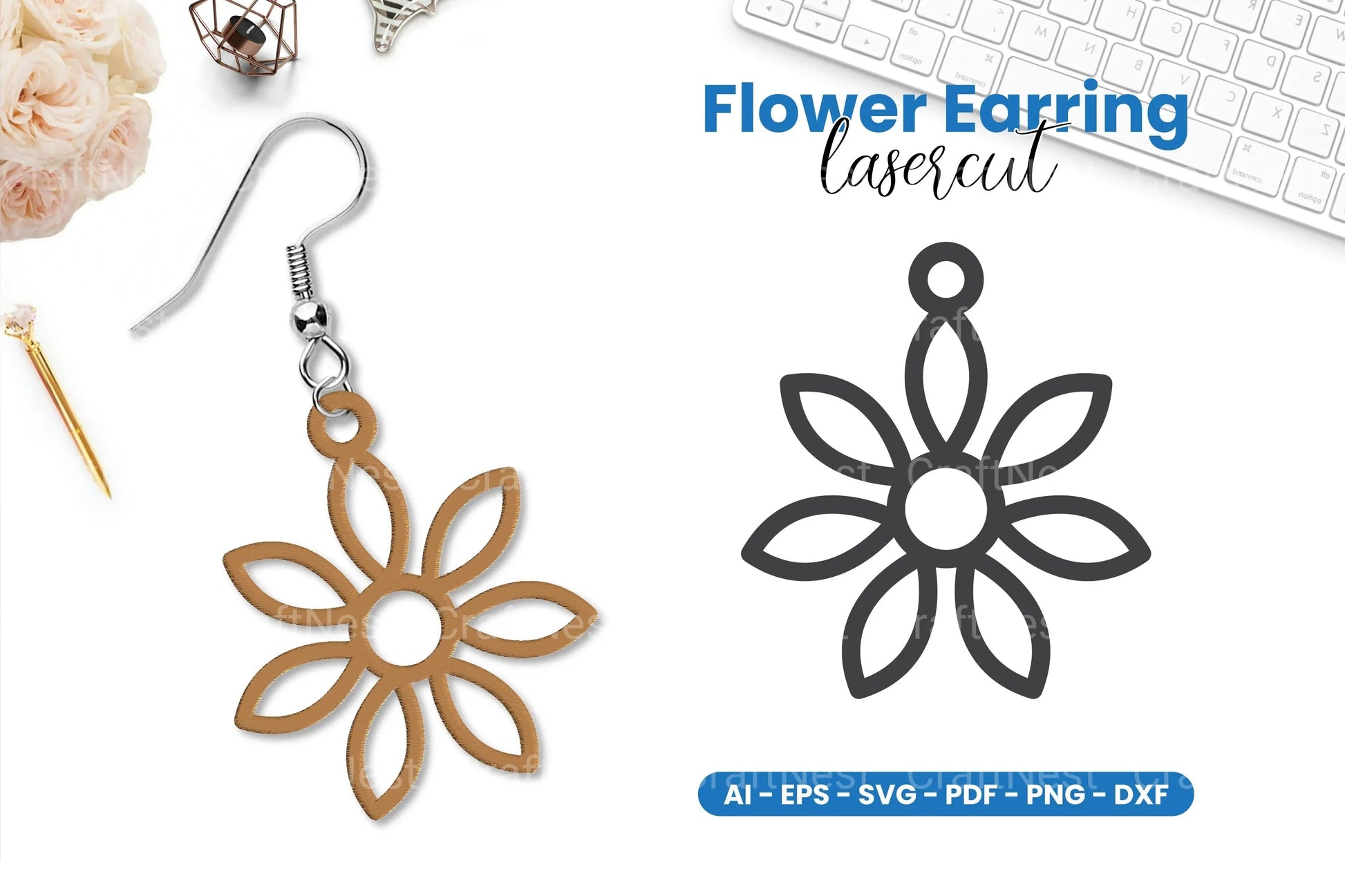 Earring Lasercut SVG Bundle - 108 Designs - CraftNest - Digital Crafting and Art