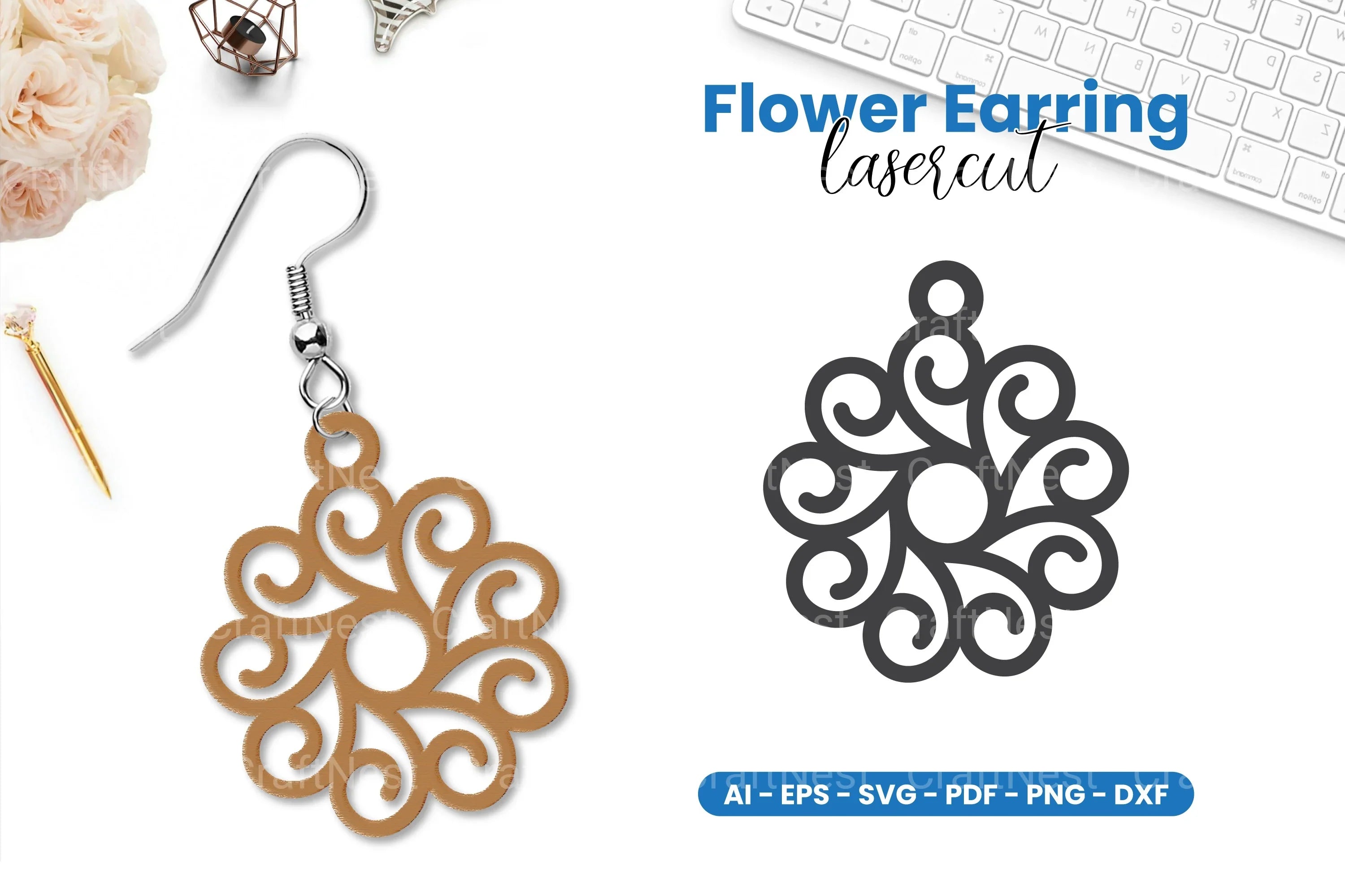 Earring Lasercut SVG Bundle - CraftNest - Digital Crafting and Art