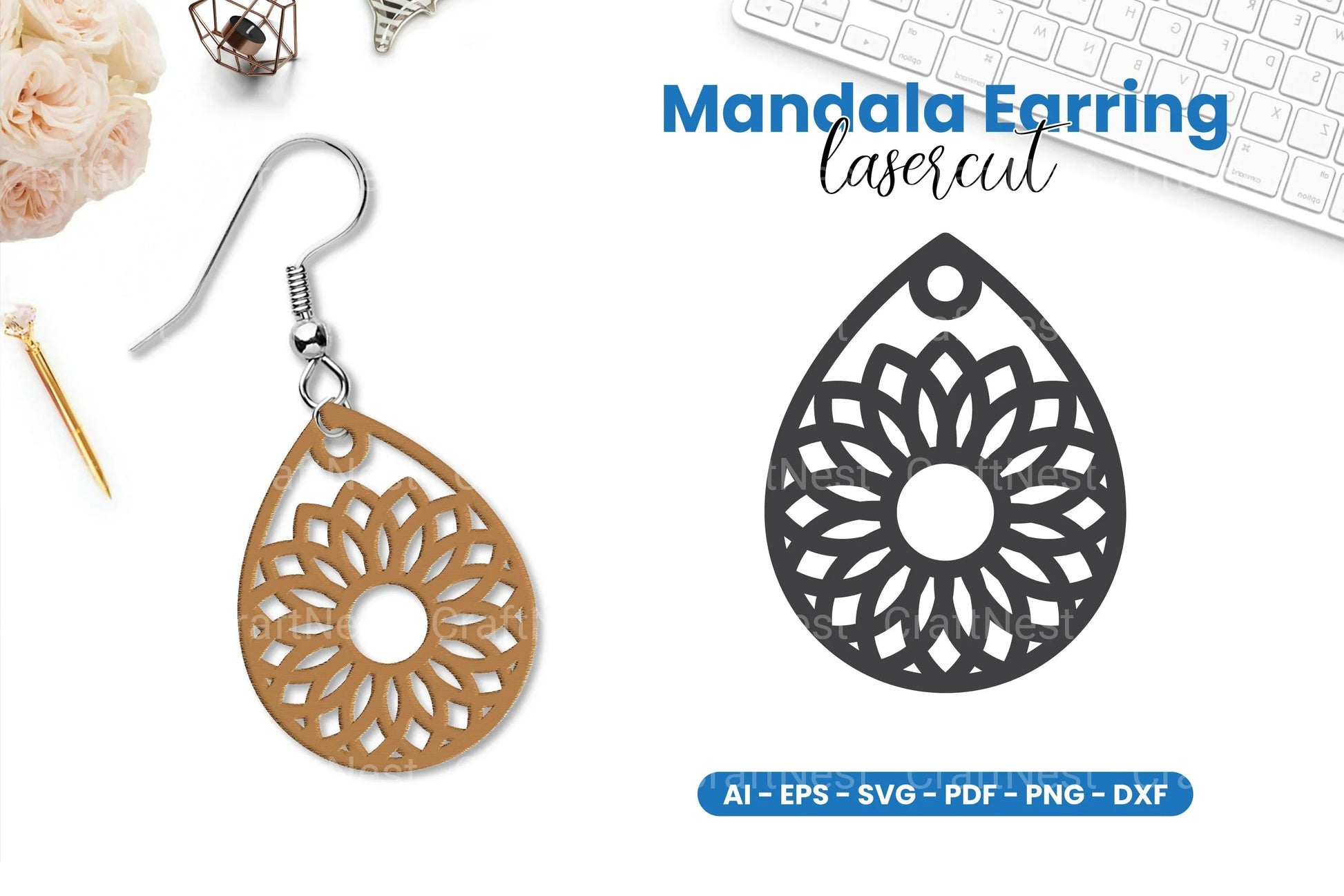 Earring Lasercut SVG Bundle - 115 Designs - CraftNest - Digital Crafting and Art