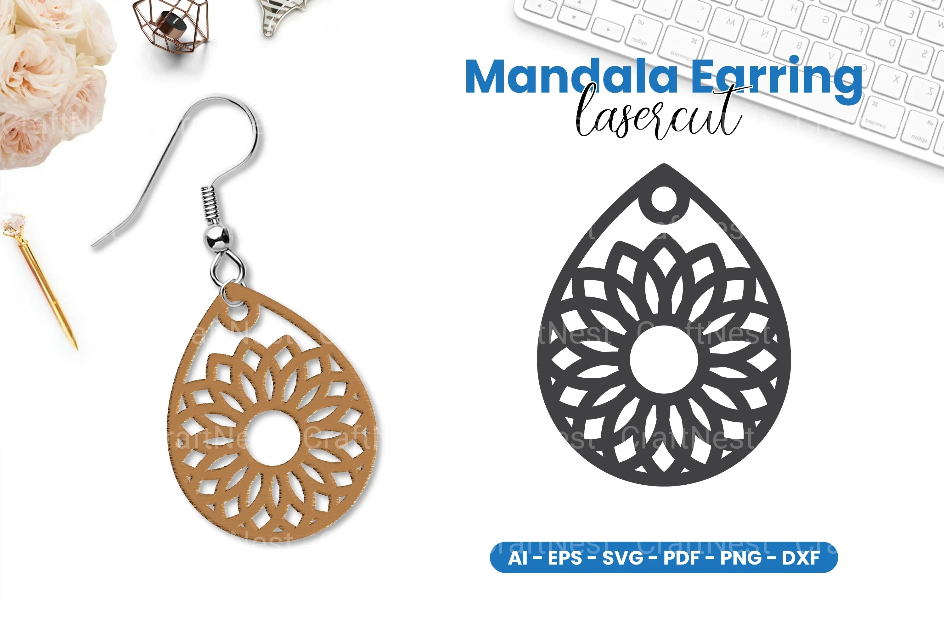 Earring Lasercut SVG Bundle - 115 Designs - CraftNest - Digital Crafting and Art