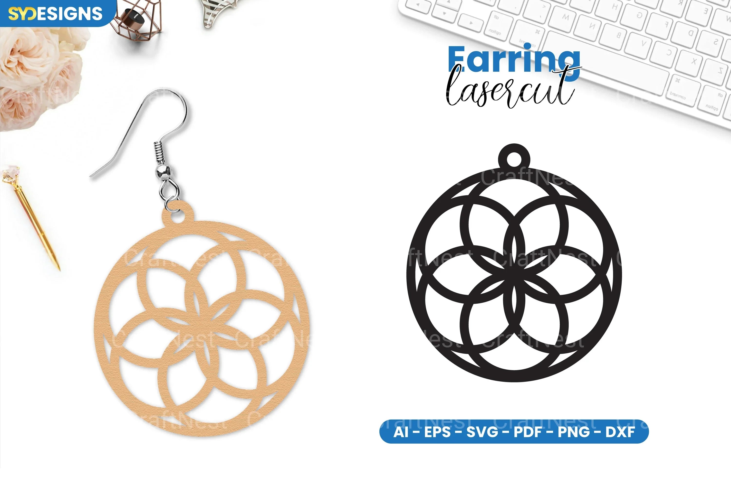 Earring Lasercut SVG Bundle - CraftNest - Digital Crafting and Art