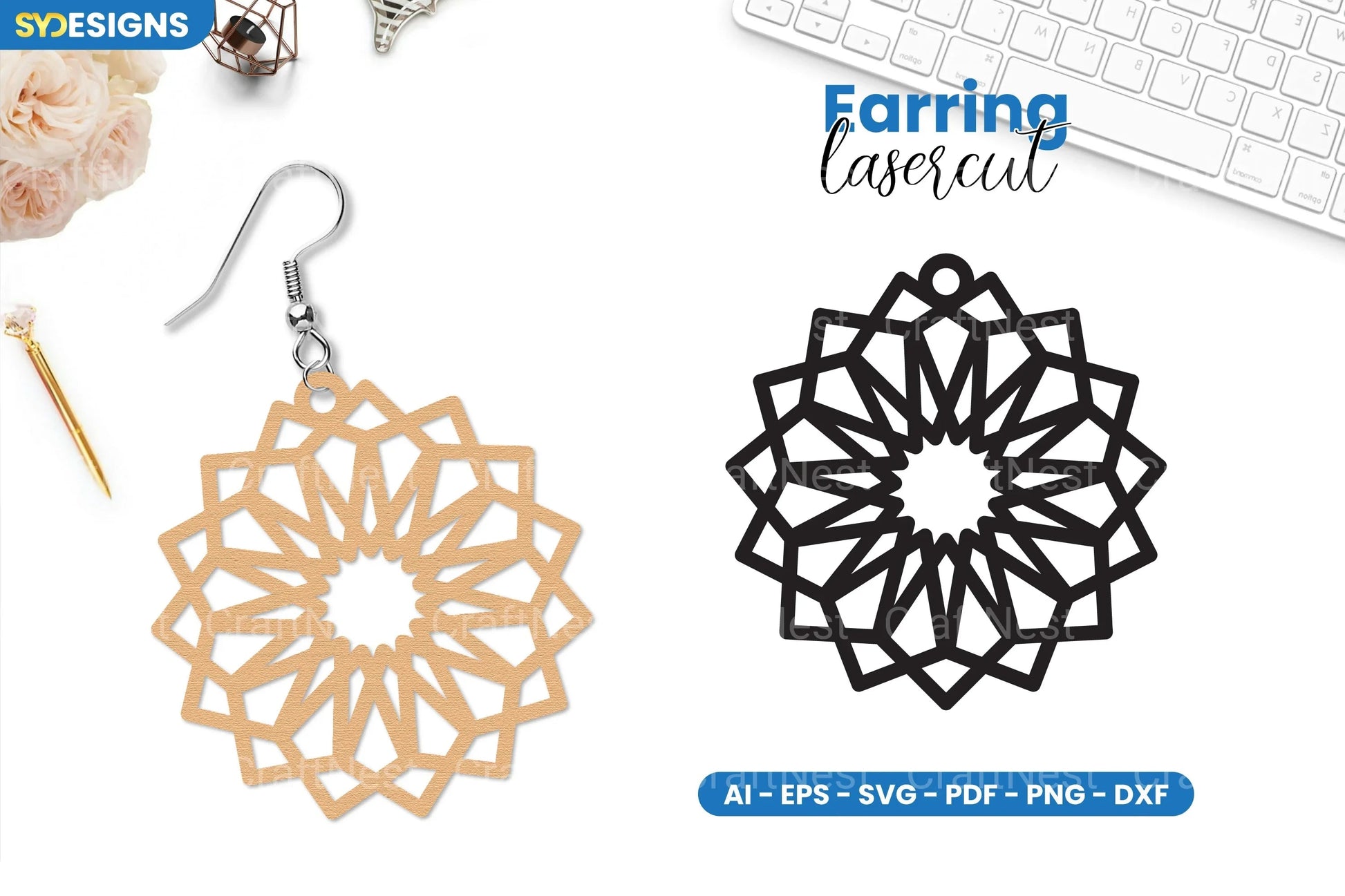 Earring Lasercut SVG Bundle - CraftNest - Digital Crafting and Art