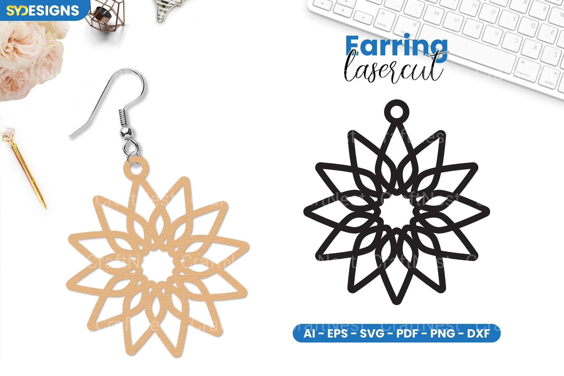 Earring Lasercut SVG Bundle - 18 Designs - CraftNest - Digital Crafting and Art