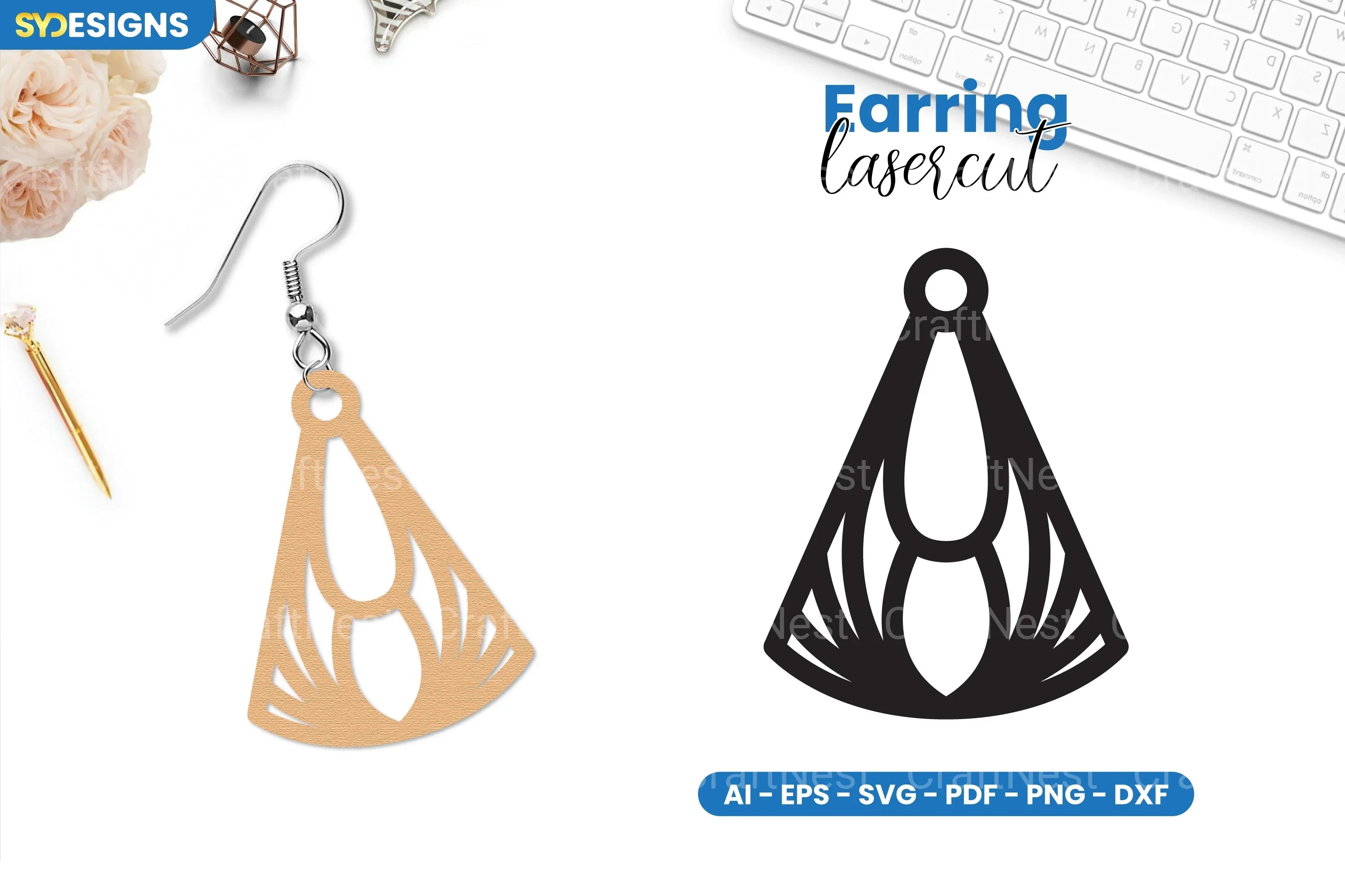Earring Lasercut SVG Bundle - 21 Designs - CraftNest - Digital Crafting and Art