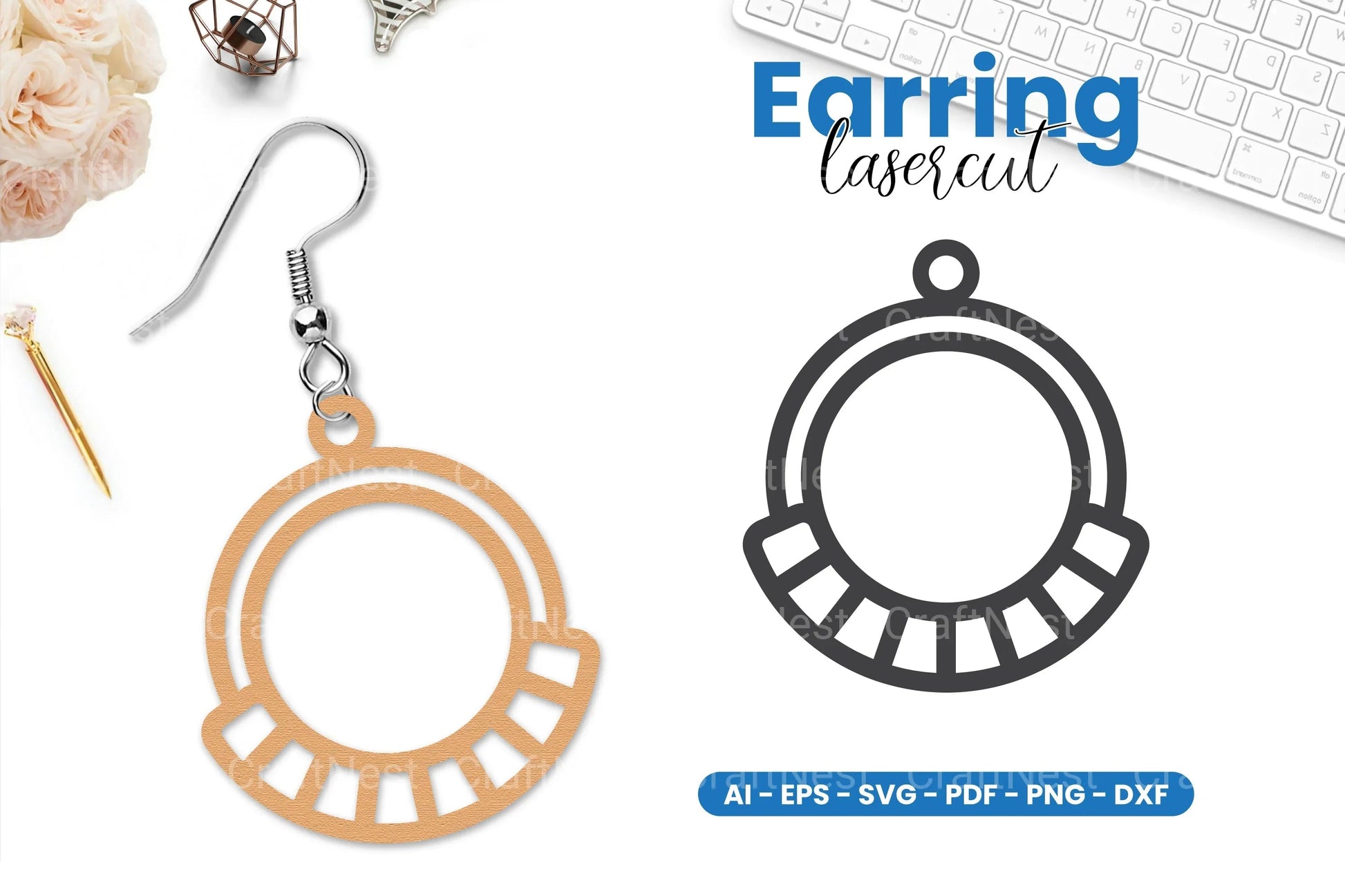 Earring Lasercut SVG Bundle - 26 Designs Clipart Bundle - CraftNest - Digital Crafting and Art