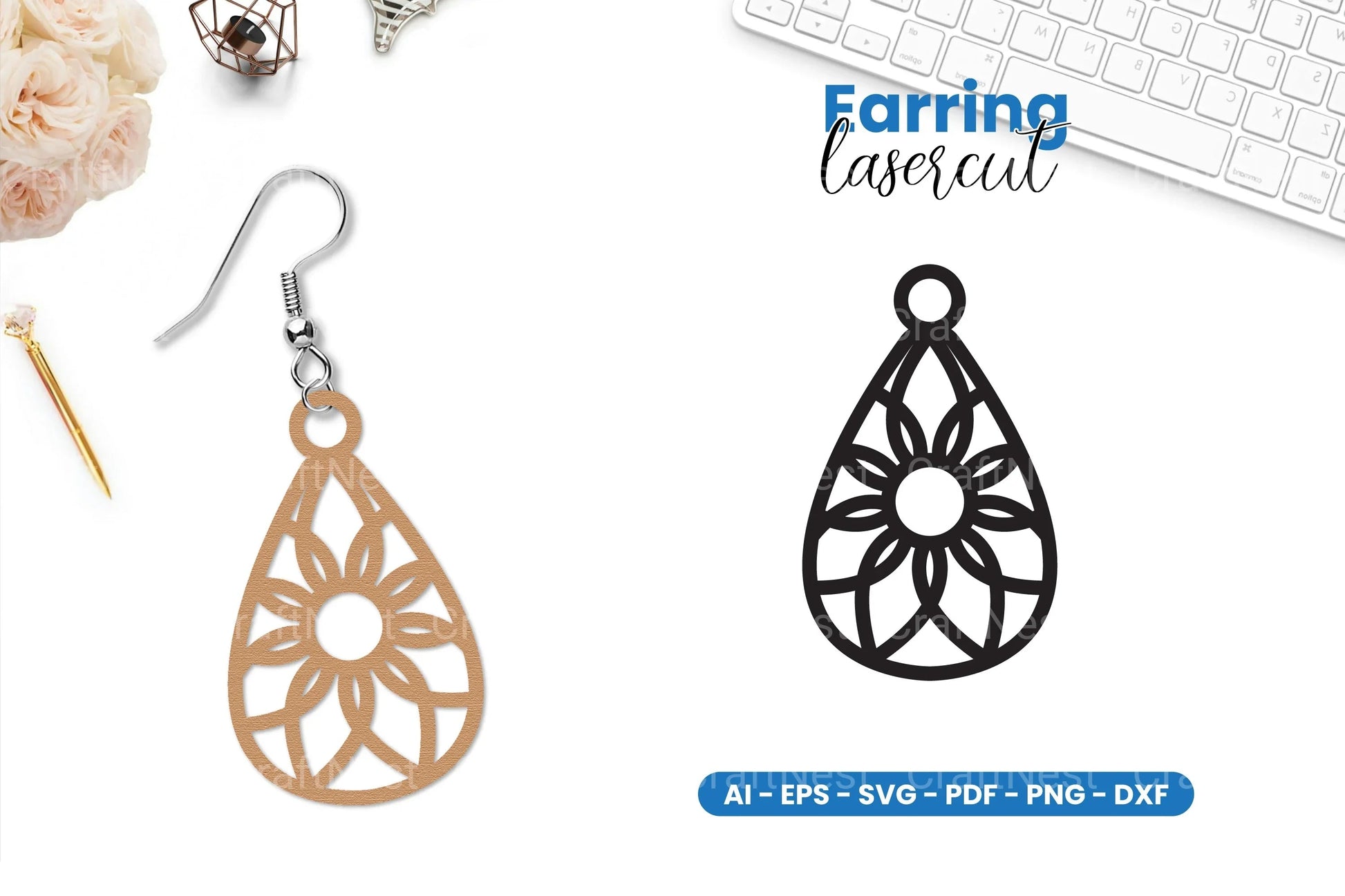 Earring Lasercut SVG Bundle - CraftNest - Digital Crafting and Art