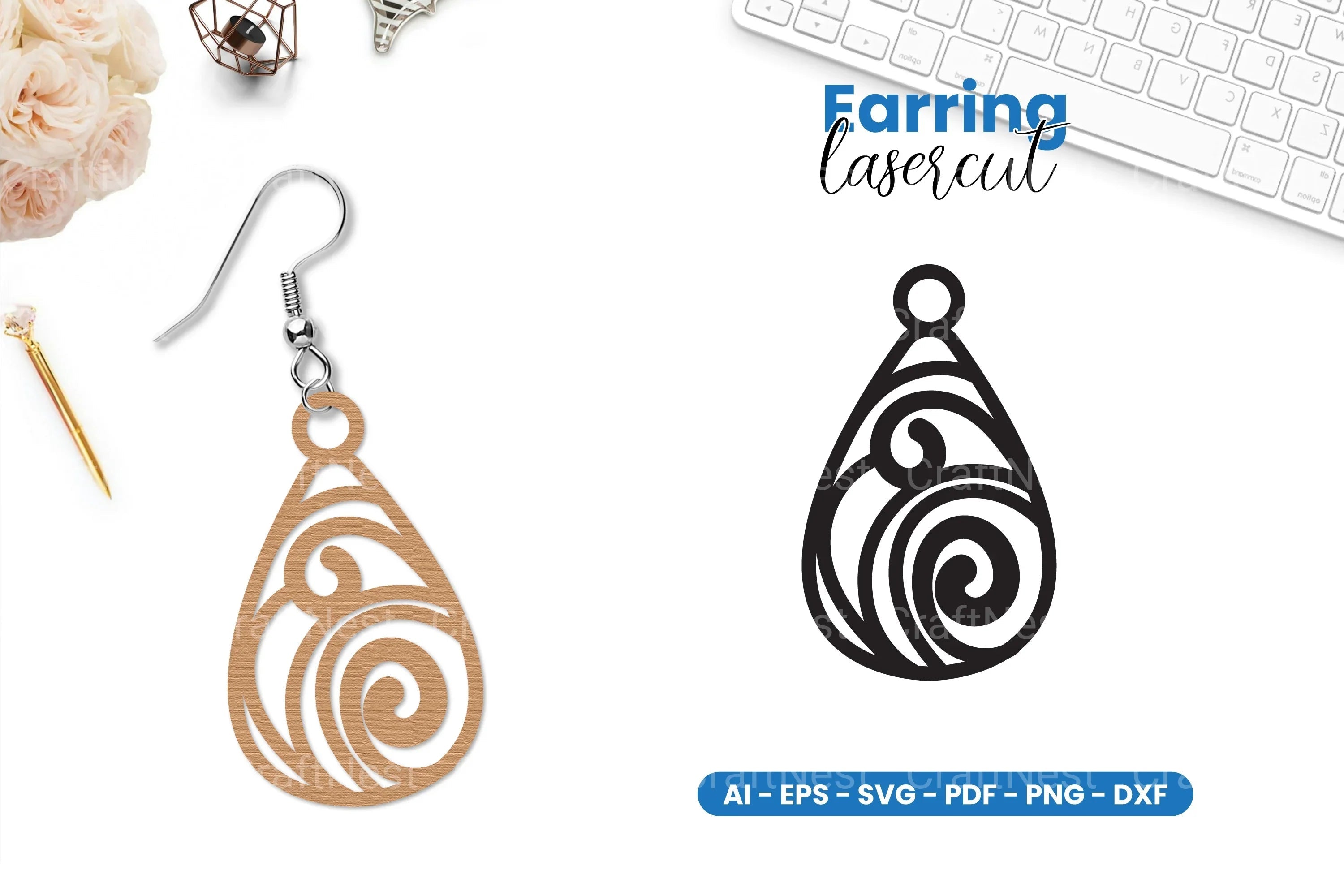 Earring Lasercut SVG Bundle - CraftNest - Digital Crafting and Art