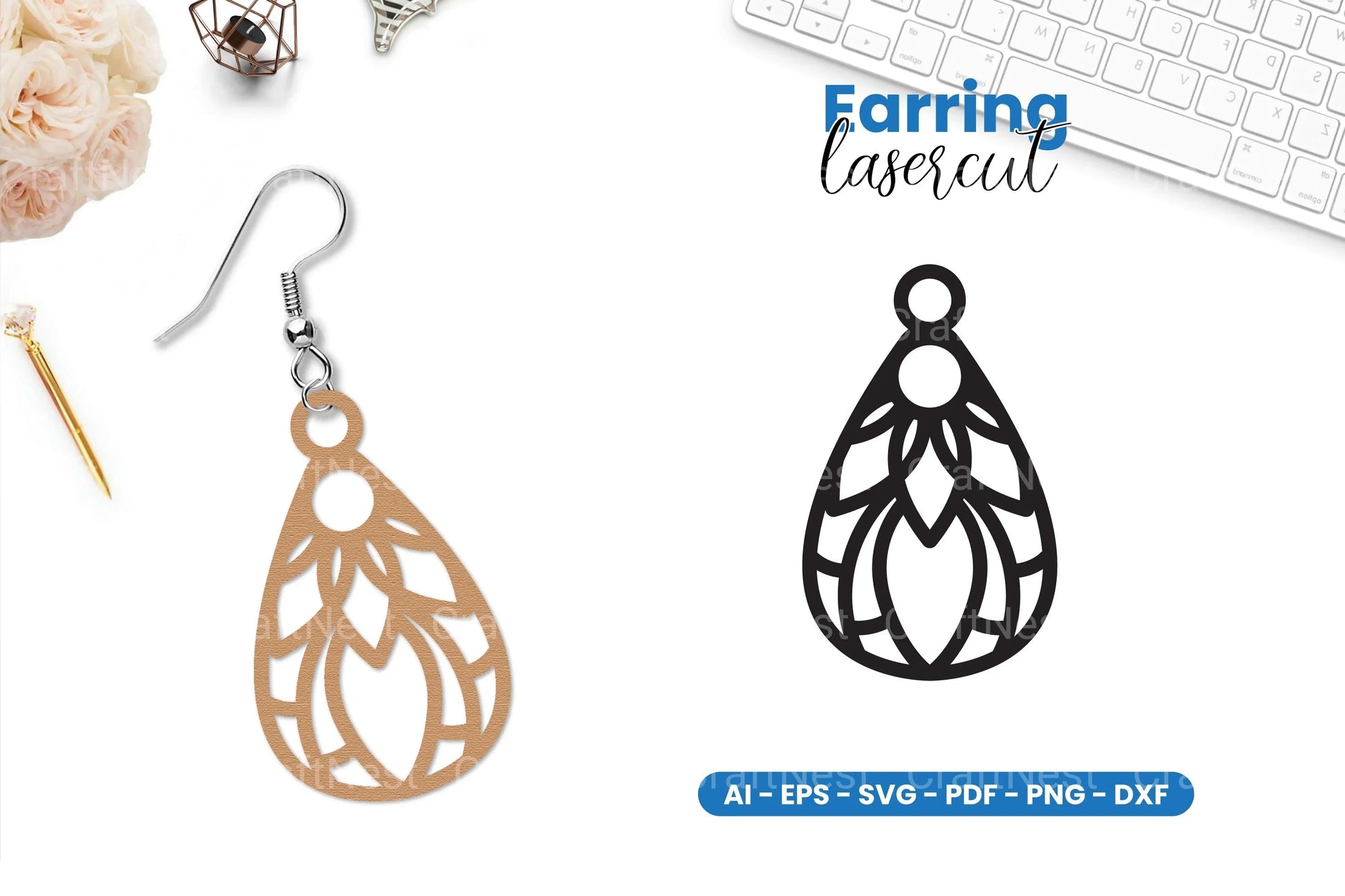 Earring Lasercut SVG Bundle - CraftNest - Digital Crafting and Art