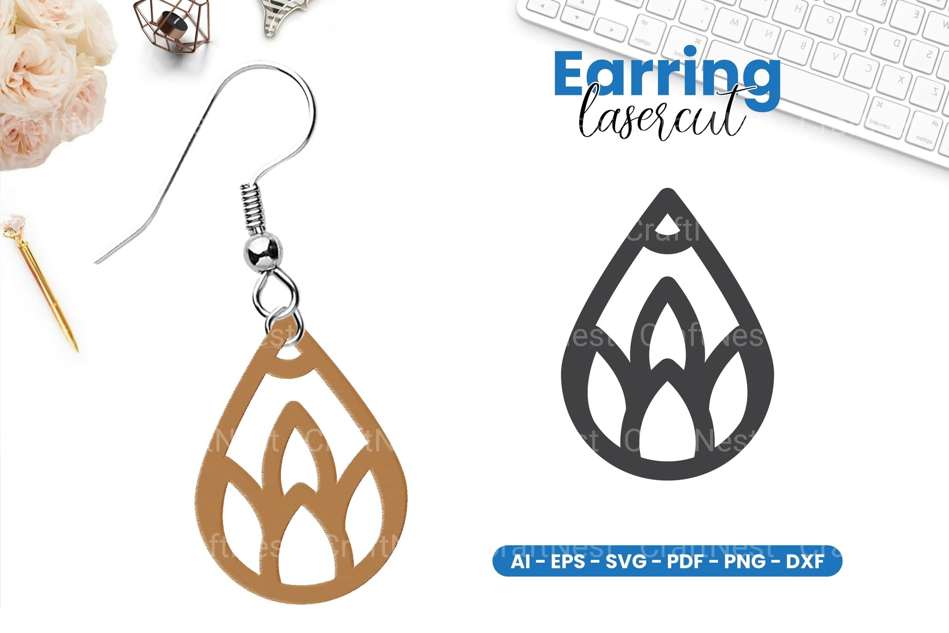 Earring Lasercut SVG Bundle - 40 Designs - CraftNest - Digital Crafting and Art