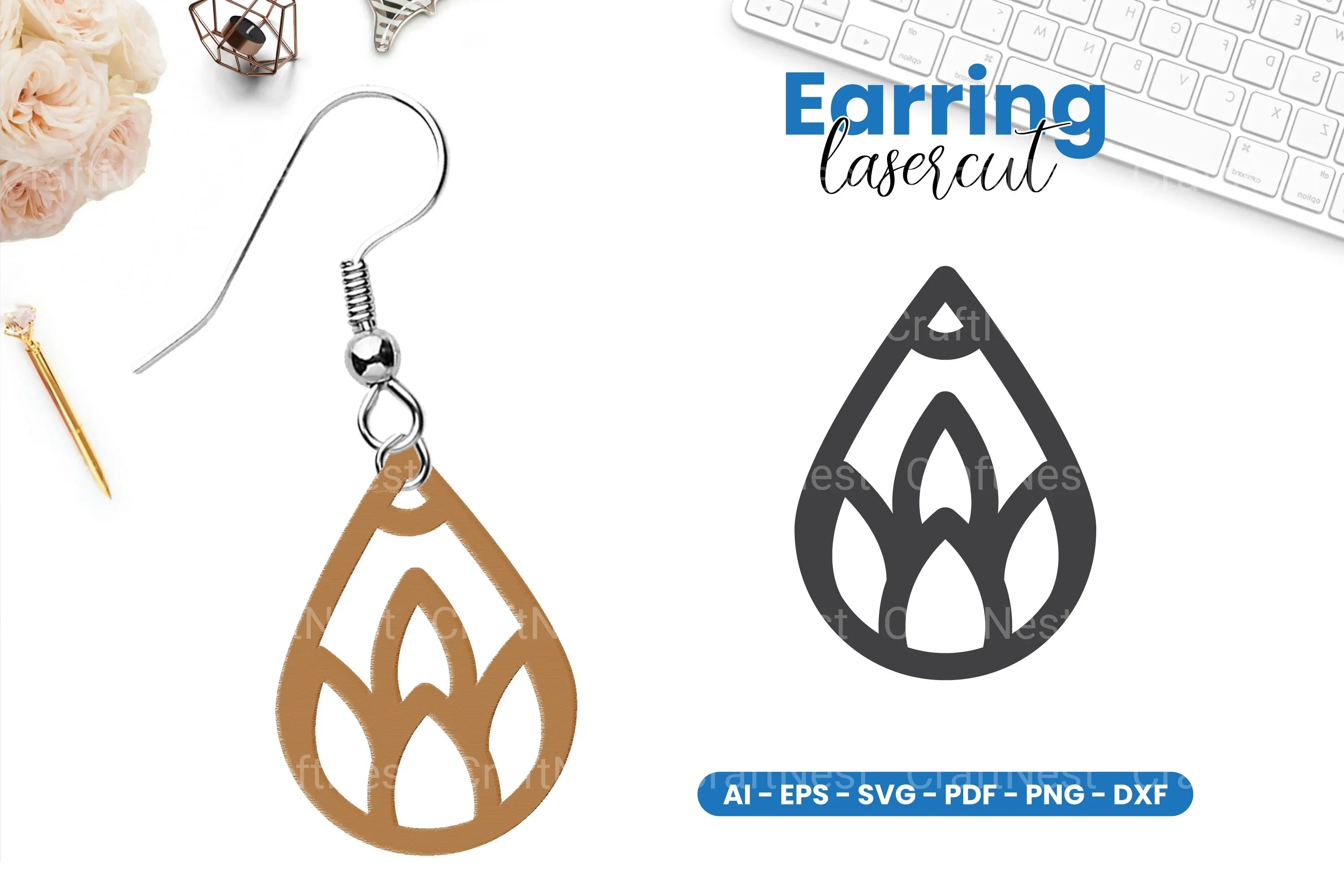 Earring Lasercut SVG Bundle - 40 Designs - CraftNest - Digital Crafting and Art