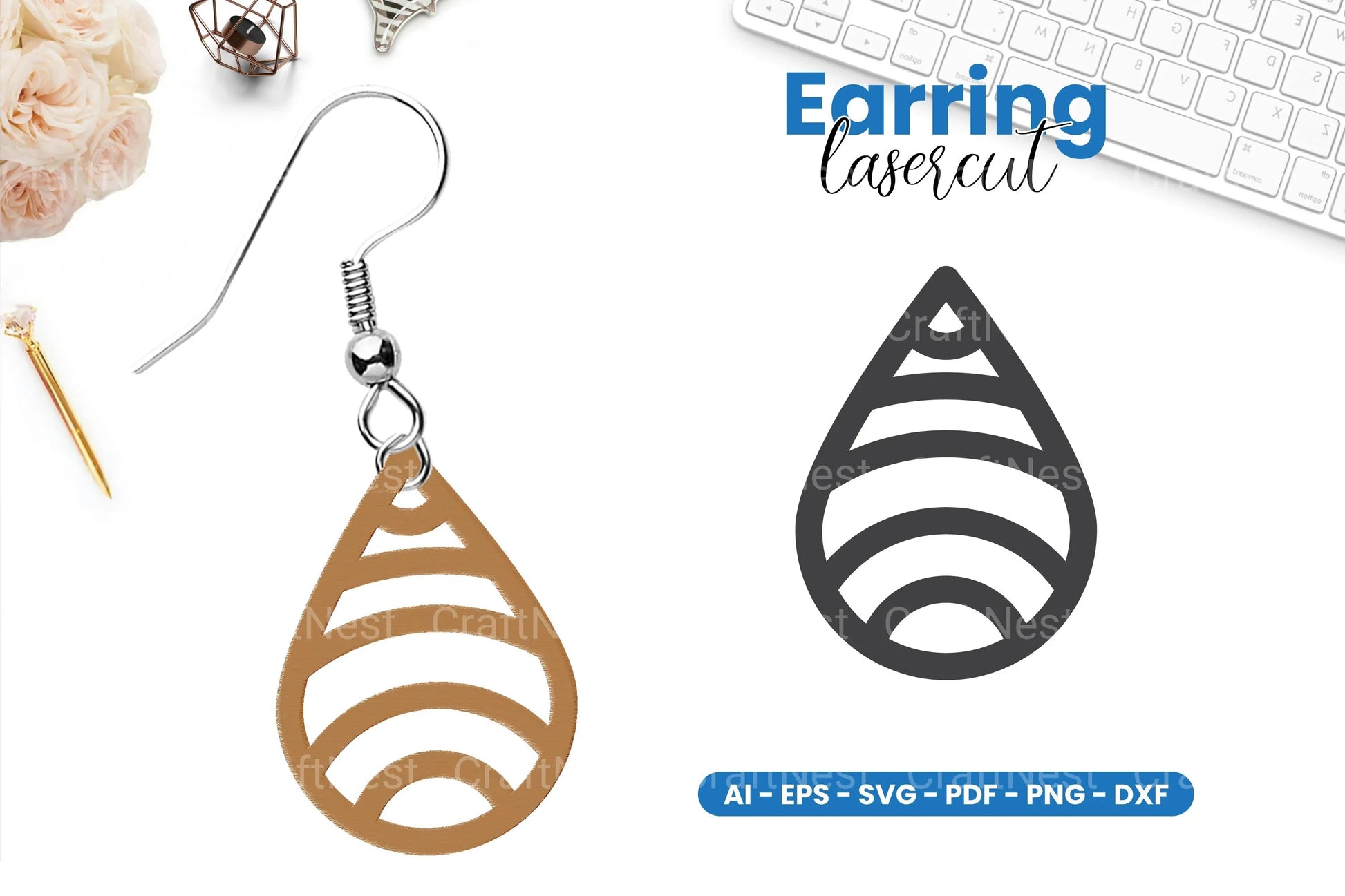 Earring Lasercut SVG Bundle - 41 Designs - CraftNest - Digital Crafting and Art