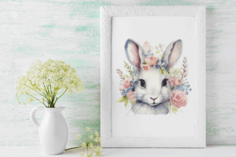 Easter Bunny Floral Clipart Bundle - CraftNest - Digital Crafting and Art