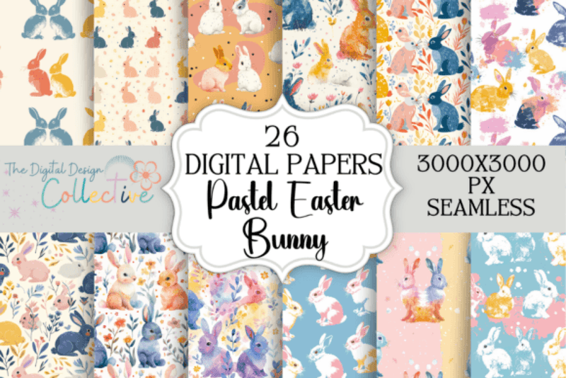 Easter Bunny Seamless Digital Paper - CraftNest - Digital Crafting and Art