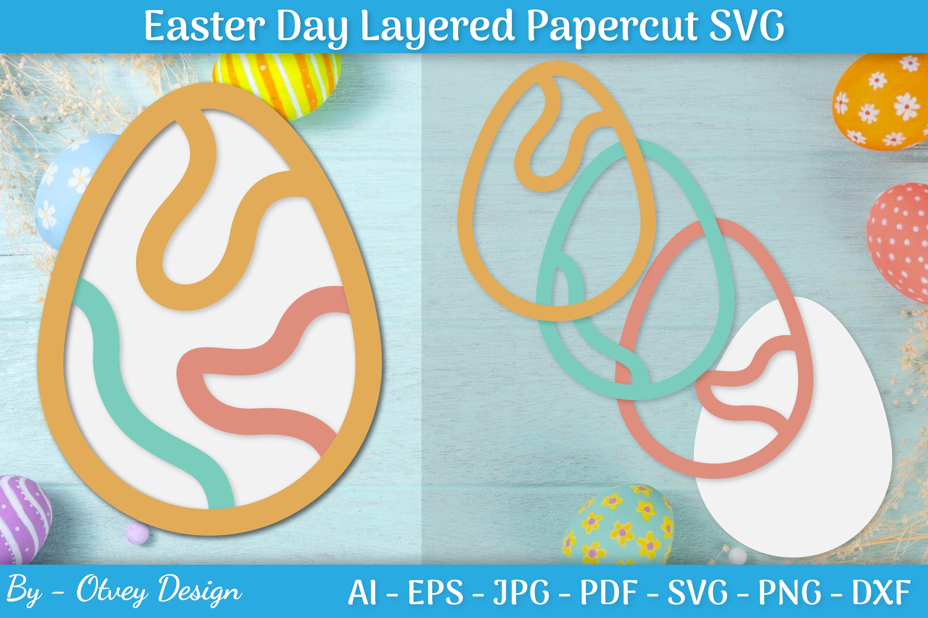 Easter Egg Layered Papercut SVG Bundle 1 - CraftNest - Digital Crafting and Art