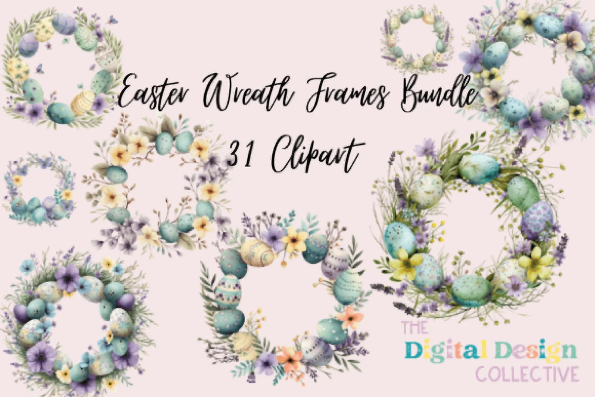 Easter Wreath Frames Clipart Bundle - CraftNest - Digital Crafting and Art