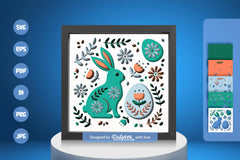 Easter Bunny Floral Folk Art Papercut SVG Bundle - CraftNest - Digital Crafting and Art