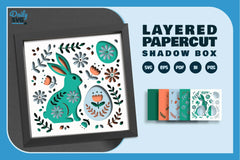 Easter Bunny Floral Folk Art Papercut SVG Bundle - CraftNest - Digital Crafting and Art
