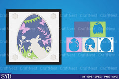 Easter Bunny Layered Papercut SVG Bundle - CraftNest - Digital Crafting and Art