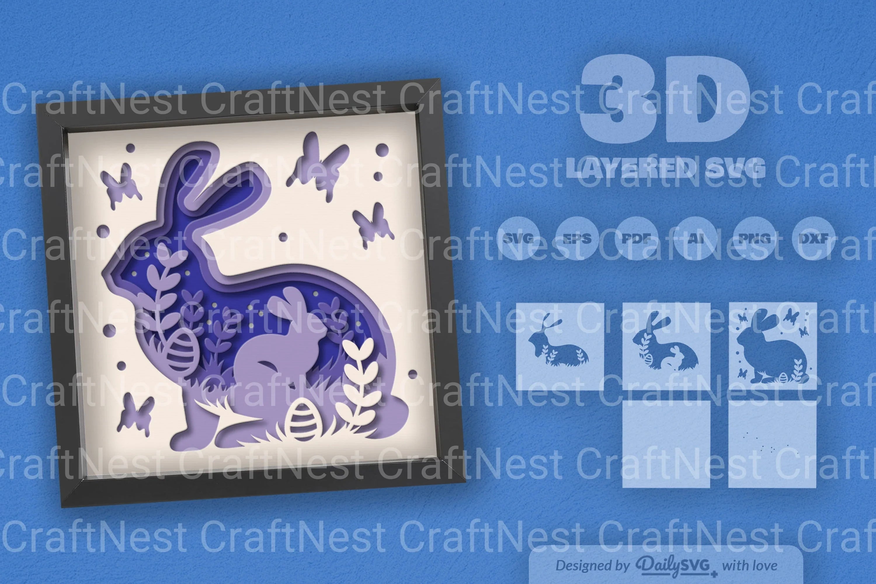 Easter Bunny Papercut SVG Bundle