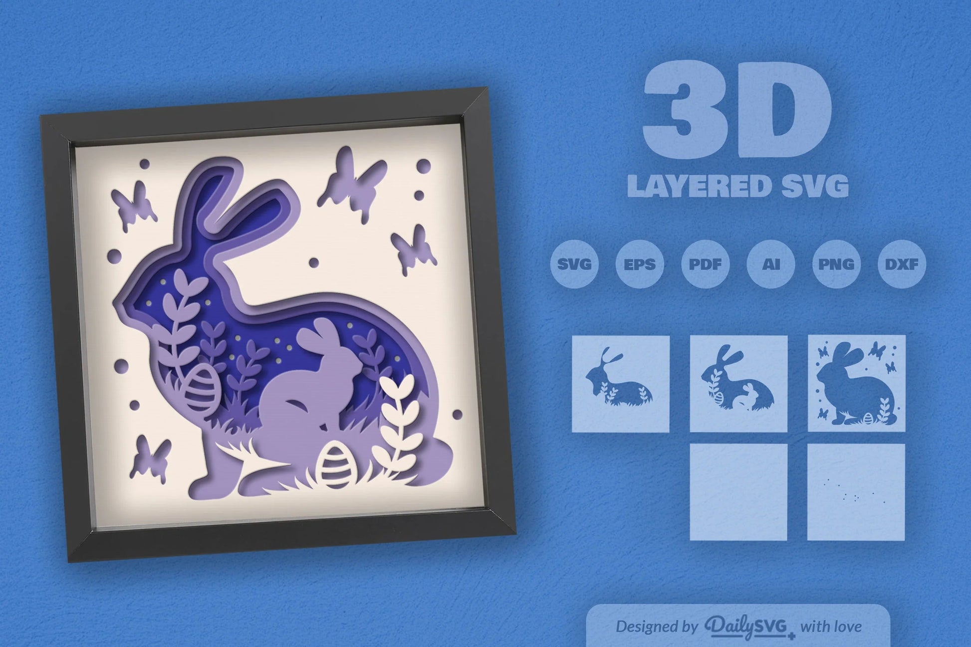 Easter Bunny Papercut SVG Bundle - CraftNest - Digital Crafting and Art