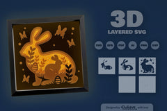 Easter Bunny Papercut SVG Bundle - CraftNest - Digital Crafting and Art