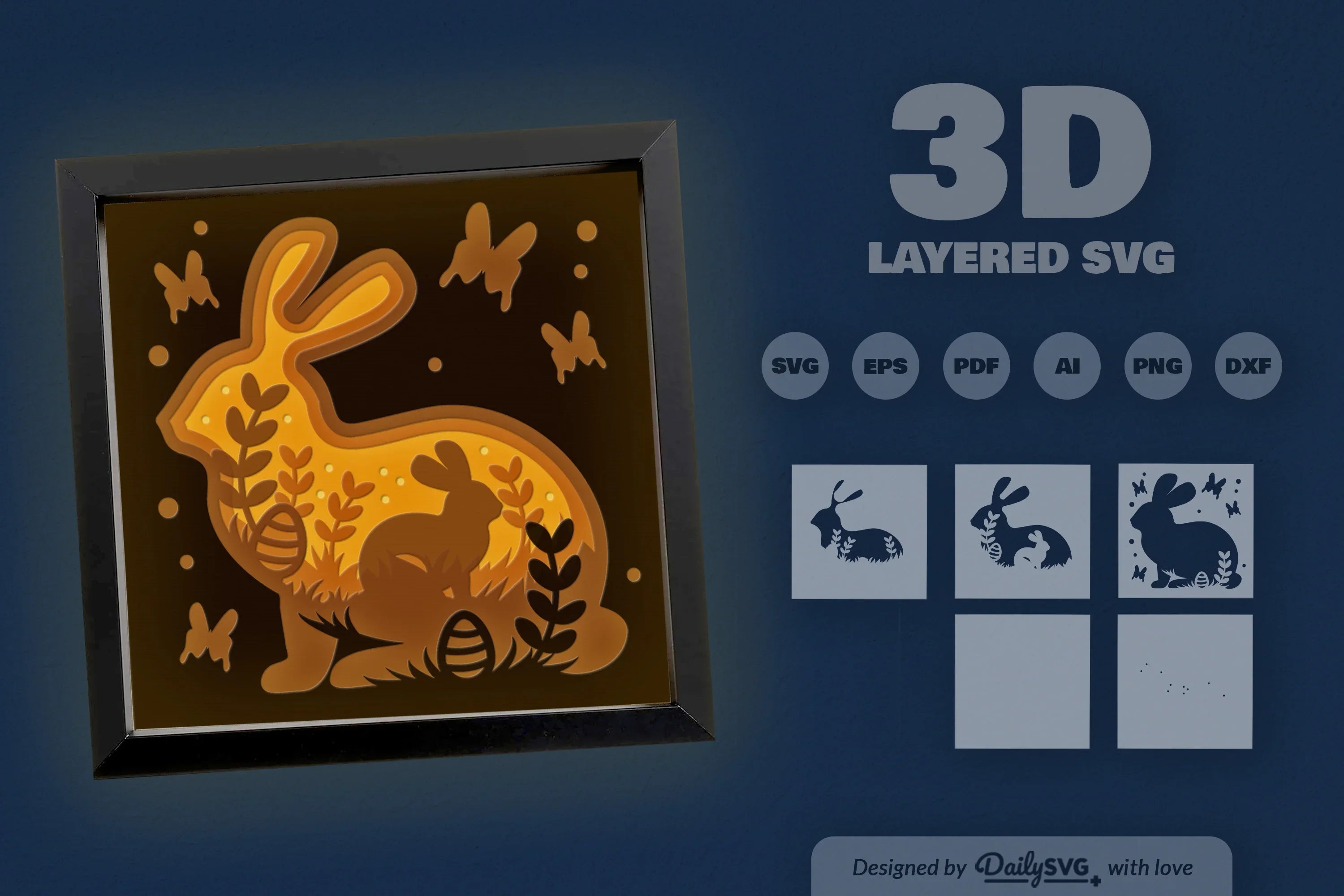 Easter Bunny Papercut SVG Bundle - CraftNest - Digital Crafting and Art