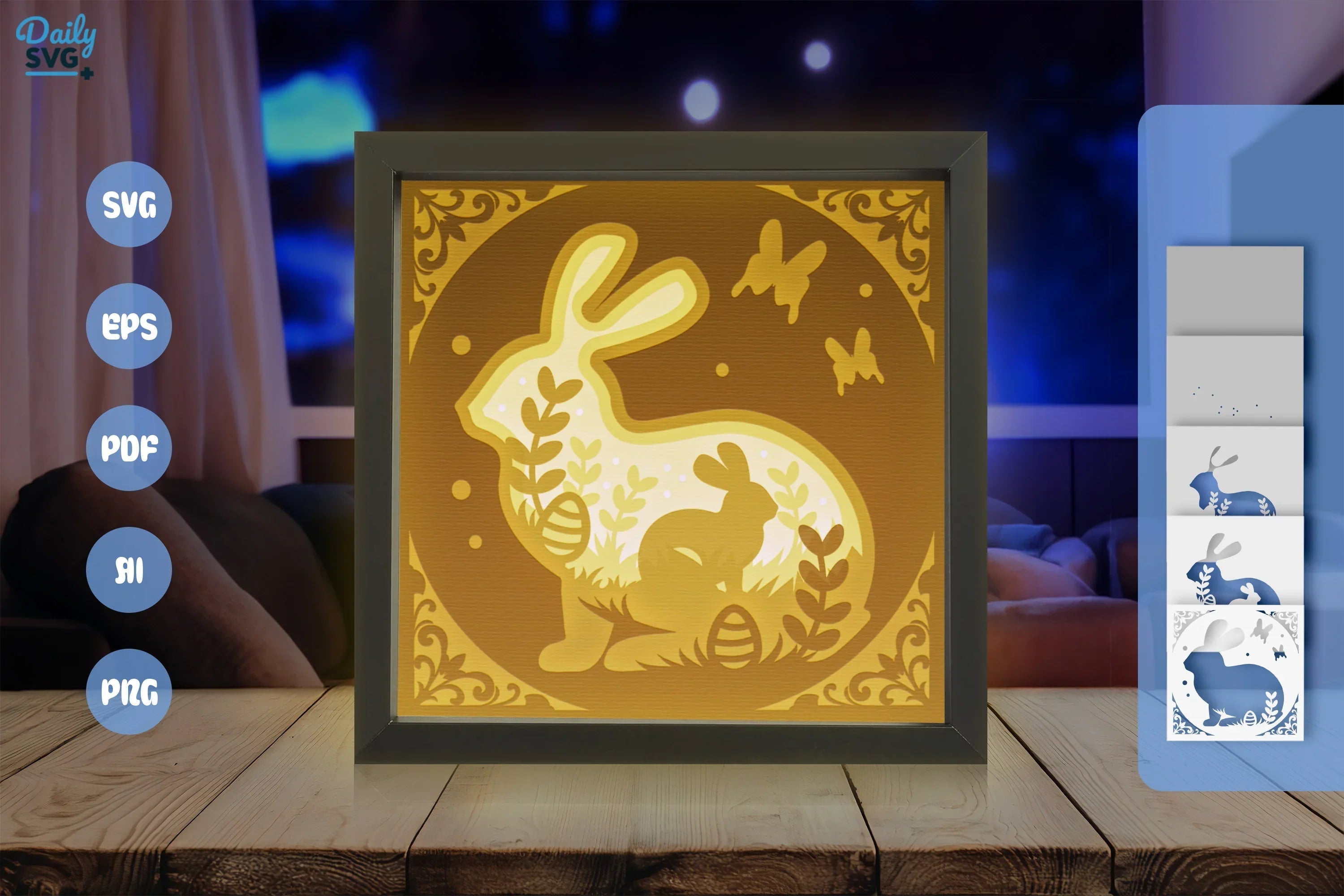 Easter Bunny White Papercut SVG Bundle - CraftNest - Digital Crafting and Art