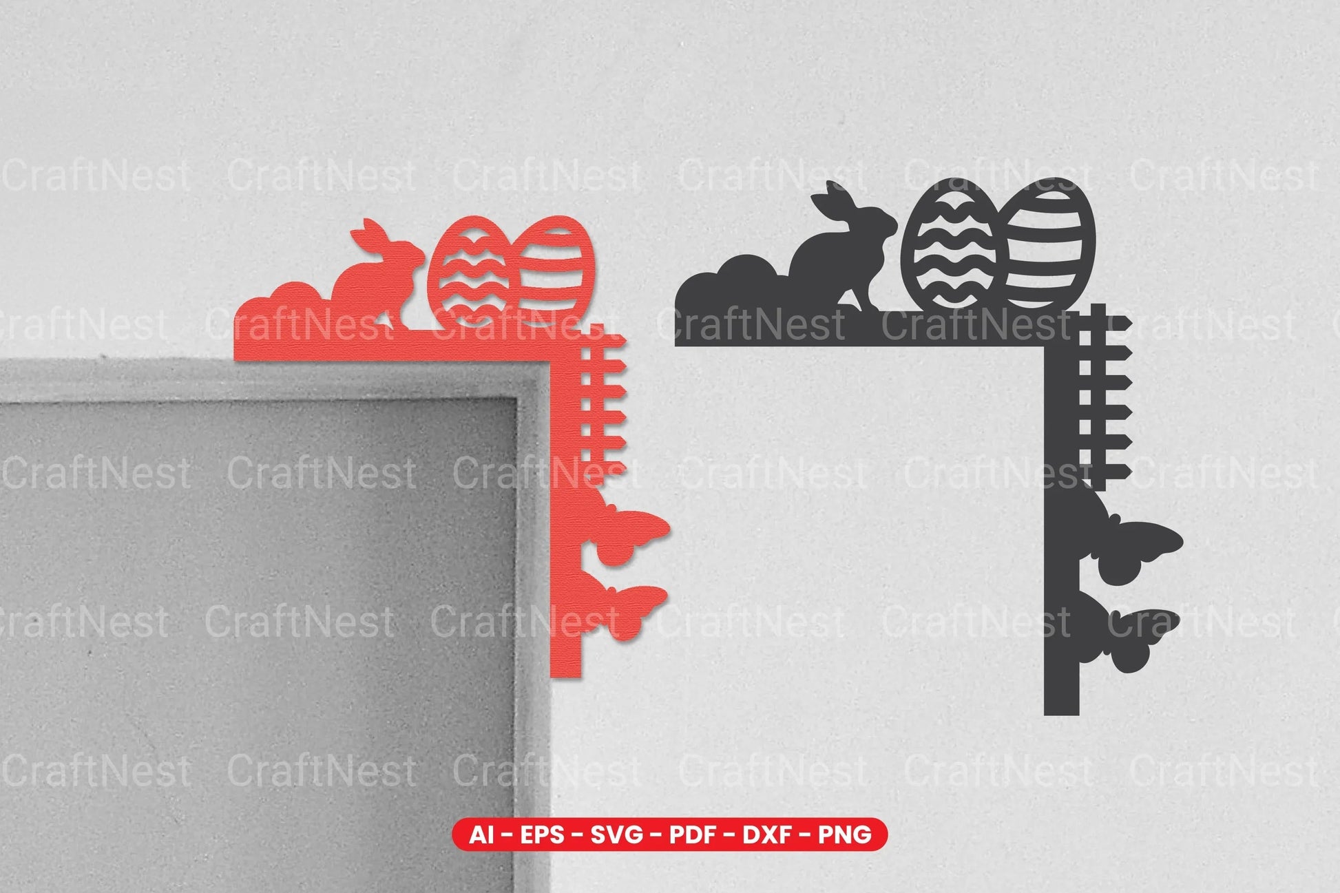Easter Door Corner Lasercut SVG Bundle - CraftNest - Digital Crafting and Art