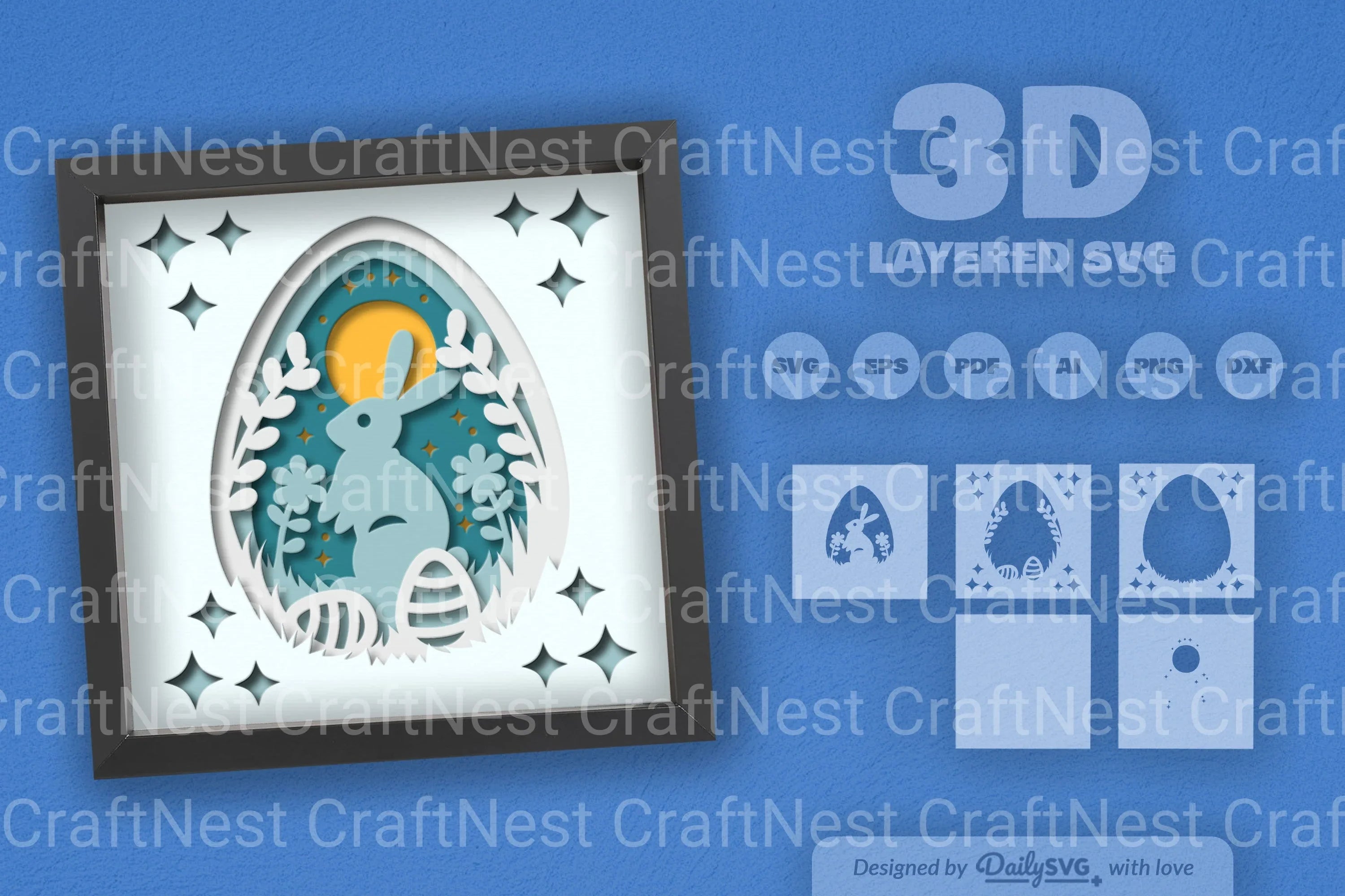 Easter Bunny Papercut SVG Bundle