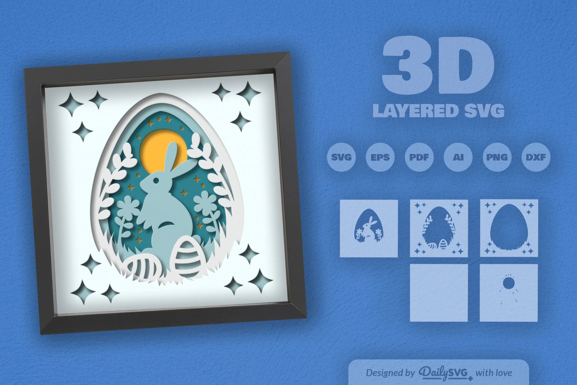 Easter Bunny Papercut SVG Bundle 1 - CraftNest - Digital Crafting and Art
