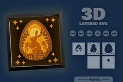 Easter Bunny Papercut SVG Bundle 1 - CraftNest - Digital Crafting and Art