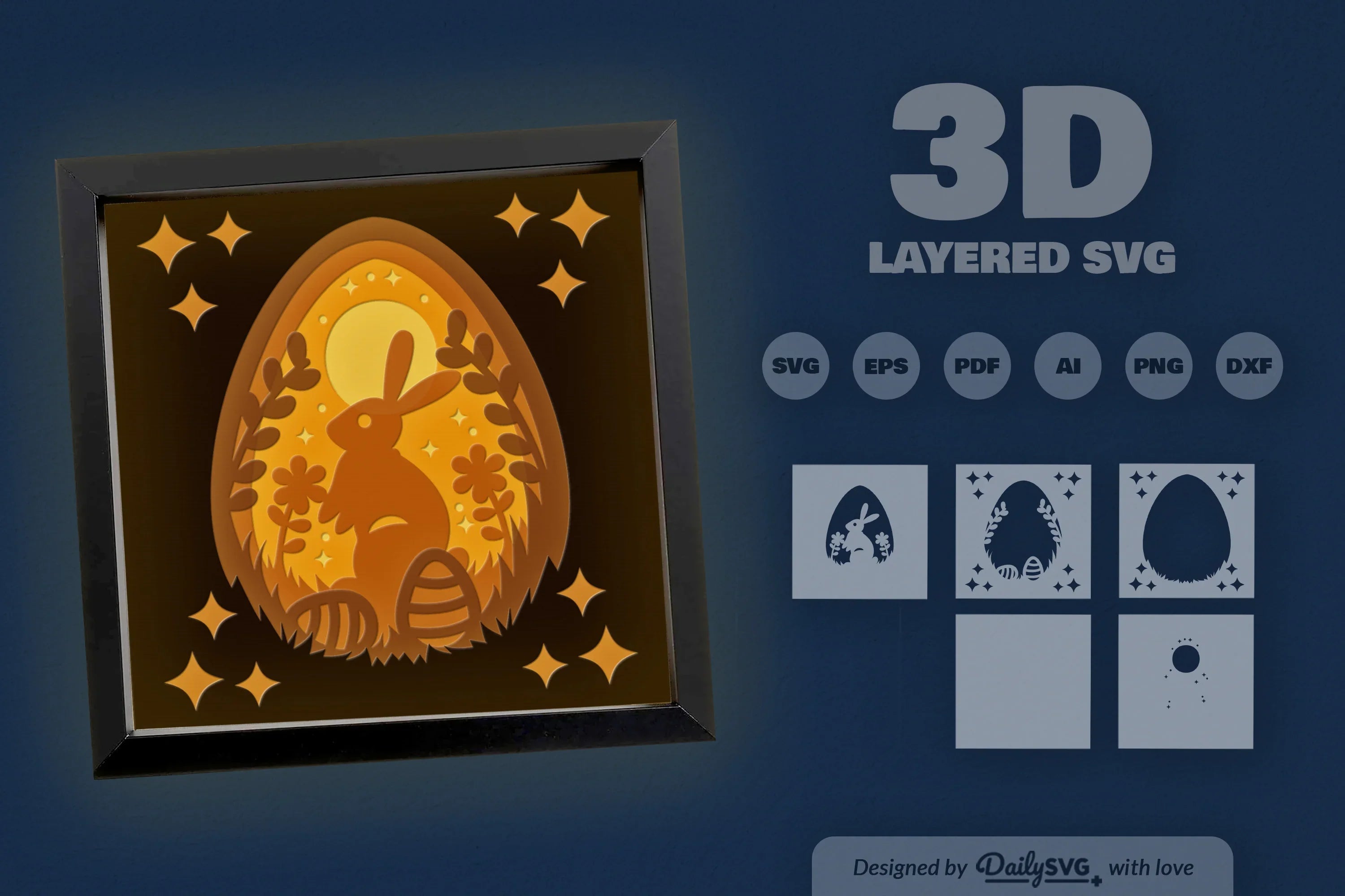 Easter Bunny Papercut SVG Bundle 1 - CraftNest - Digital Crafting and Art