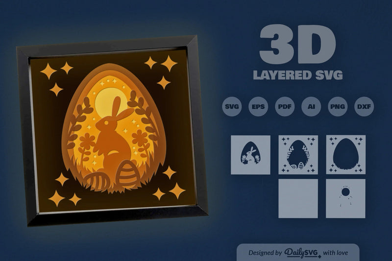 Easter Bunny Papercut SVG Bundle 1 - CraftNest - Digital Crafting and Art