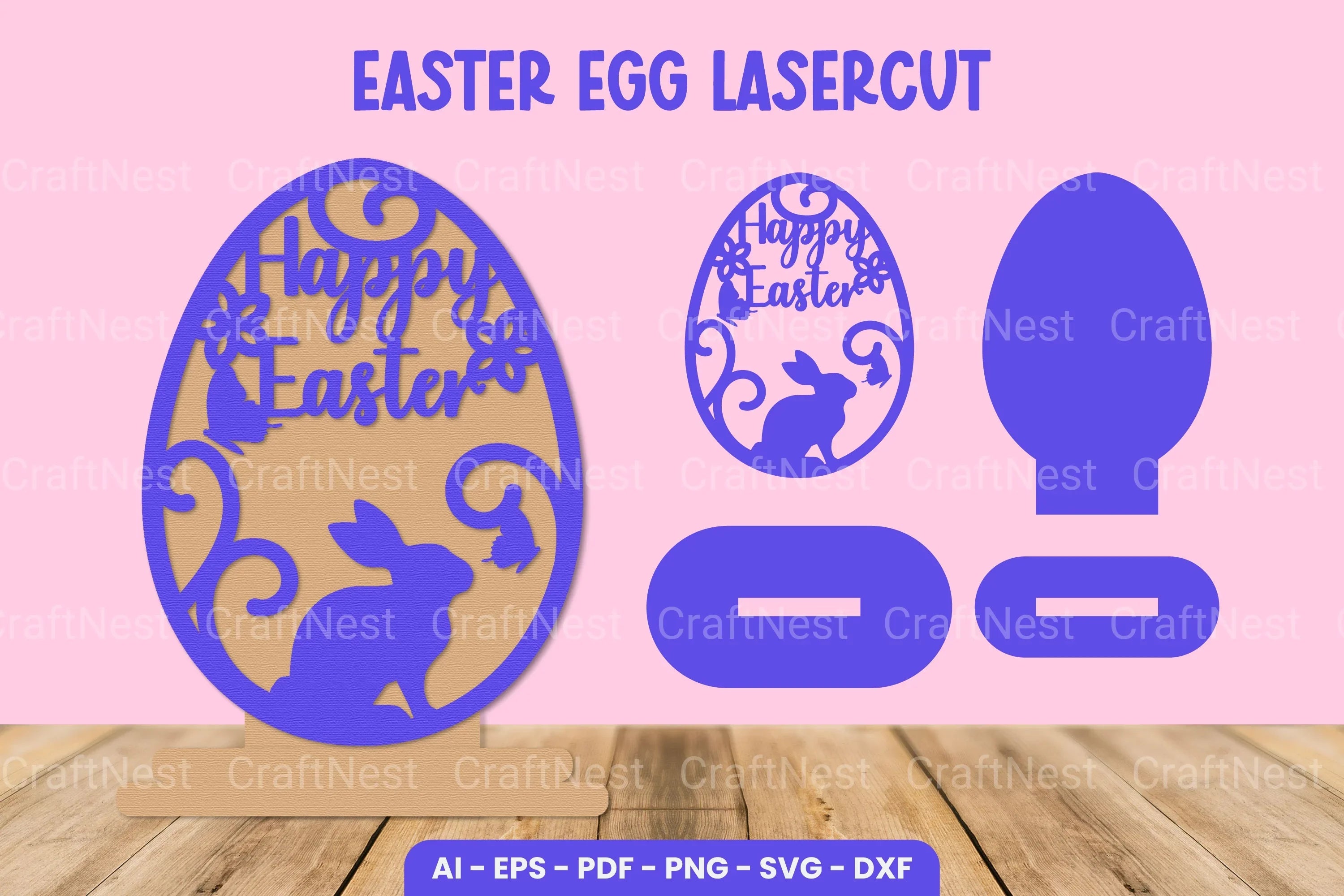Easter Egg Laser Cut SVG Bundle - CraftNest - Digital Crafting and Art